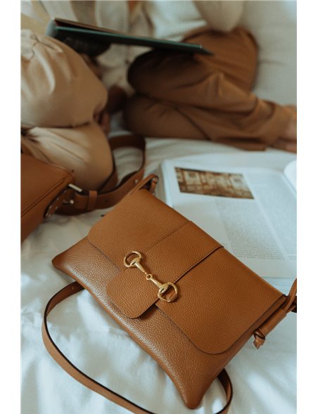 City Chic - Slim leather crossbody cluch with horsebit