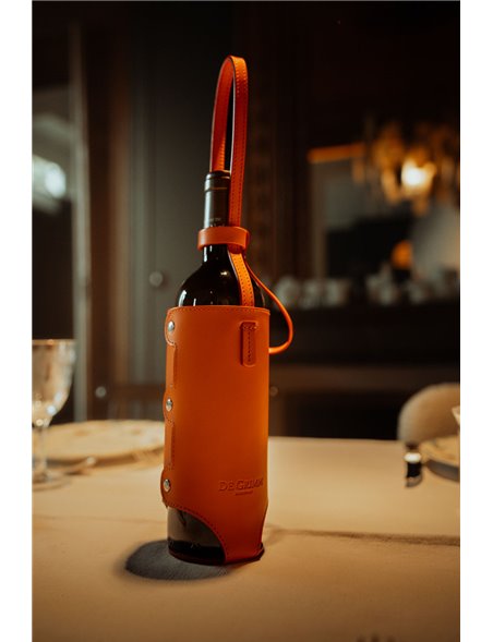 Luxury leather wine bottle carrier