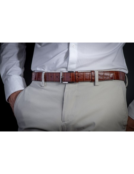 DE GRIMM Crocodile leather men's belt 35mm