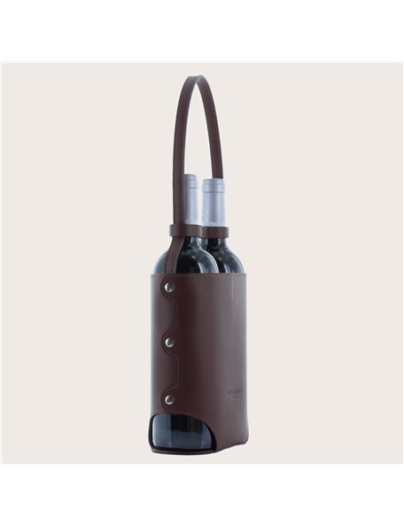 DE GRIMM Luxury leather duo wine bottle carrier