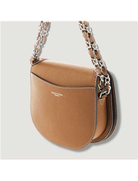 Victoire studs - leather crossbody bag with chain